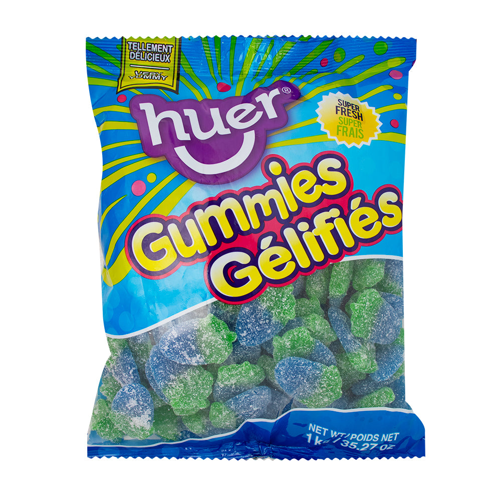 Huer Sour Blue Raspberries Gummy Candy 1kg 1 Bag Candy District