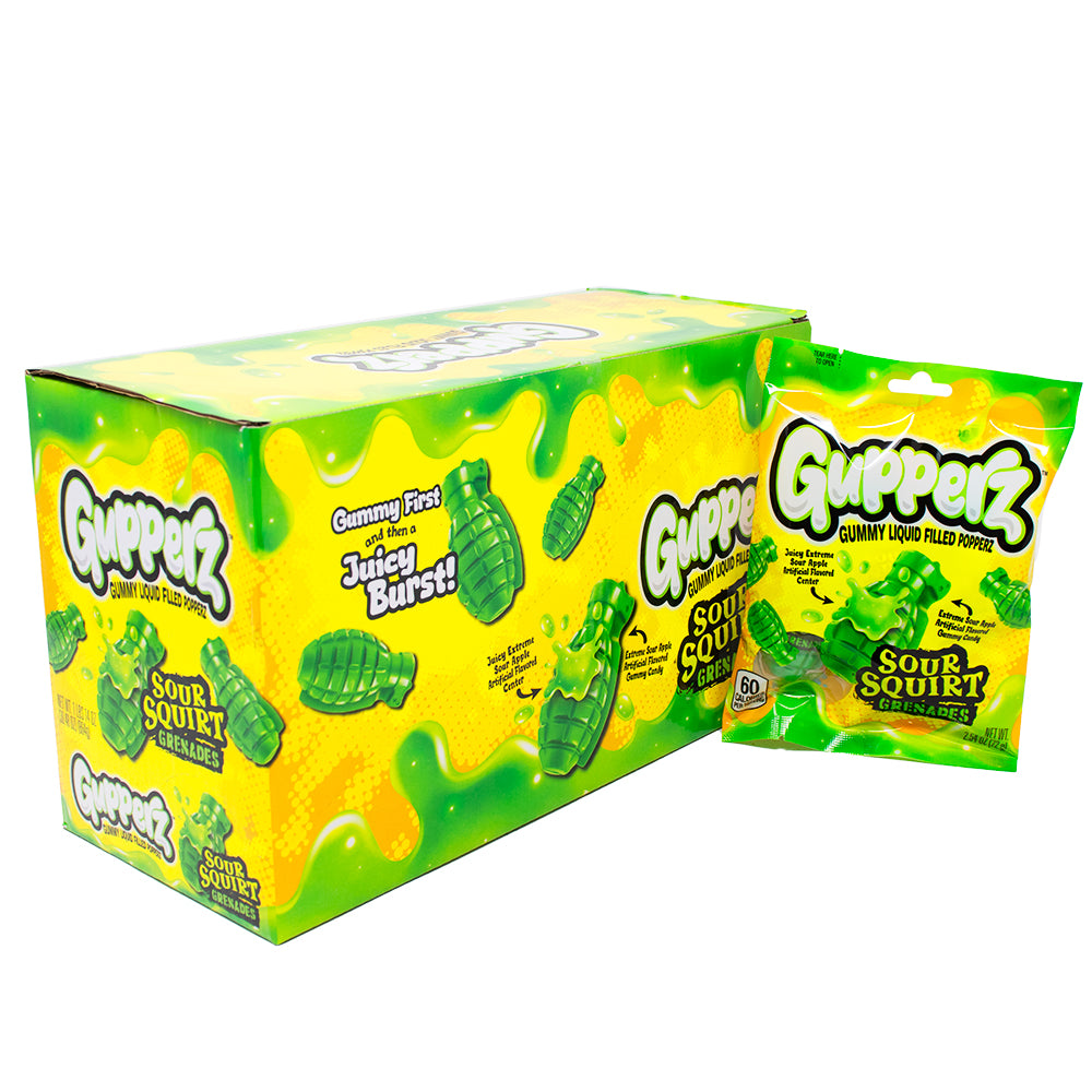 Gupperz Sour Squirt Grenades 2.54oz - 12 Pack | Candy District