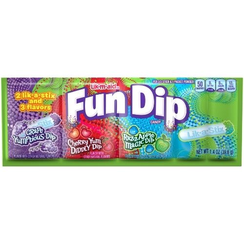 Lik-M-Aid Fun Dip Grape Cherry Apple