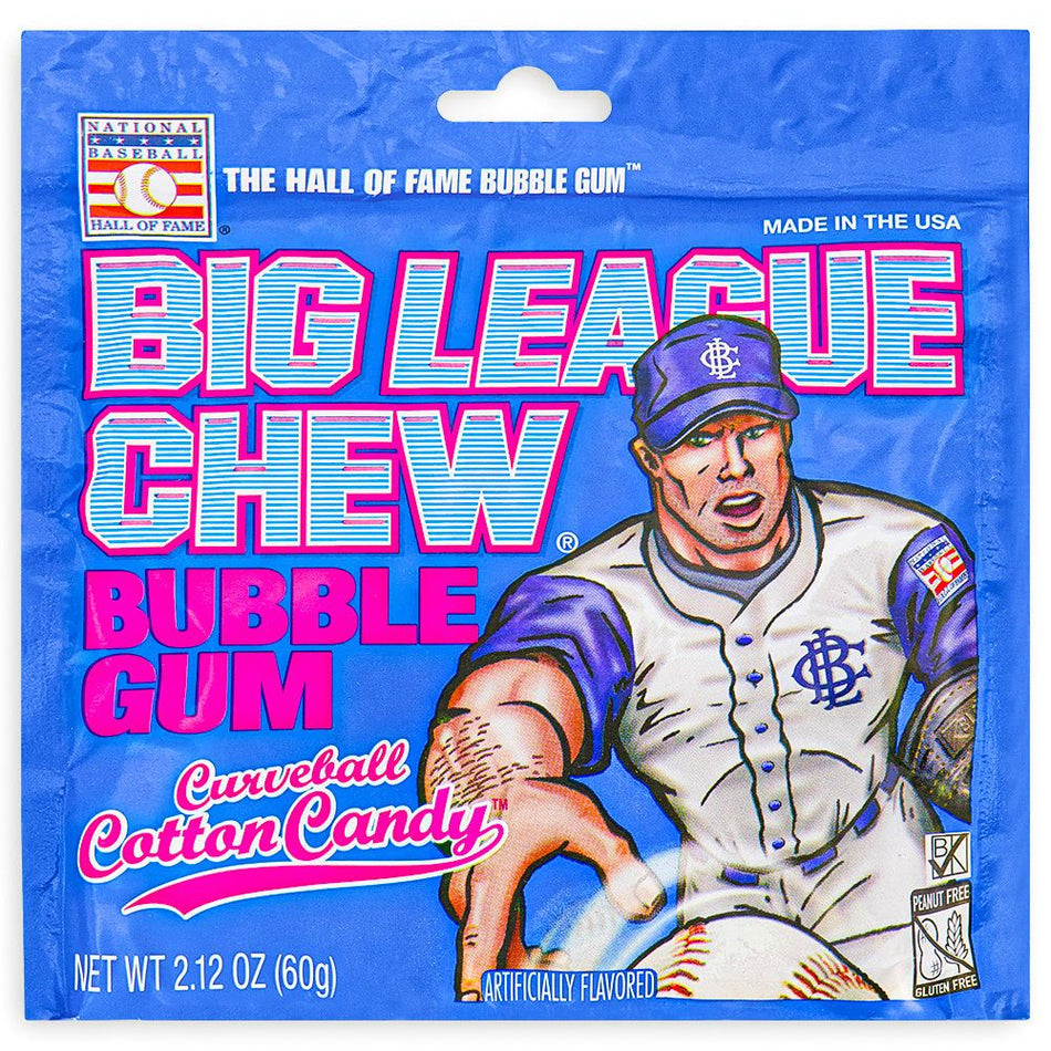 Big League Chew Bubble Gum - Curveball Cotton Candy - 60g 12 Pack