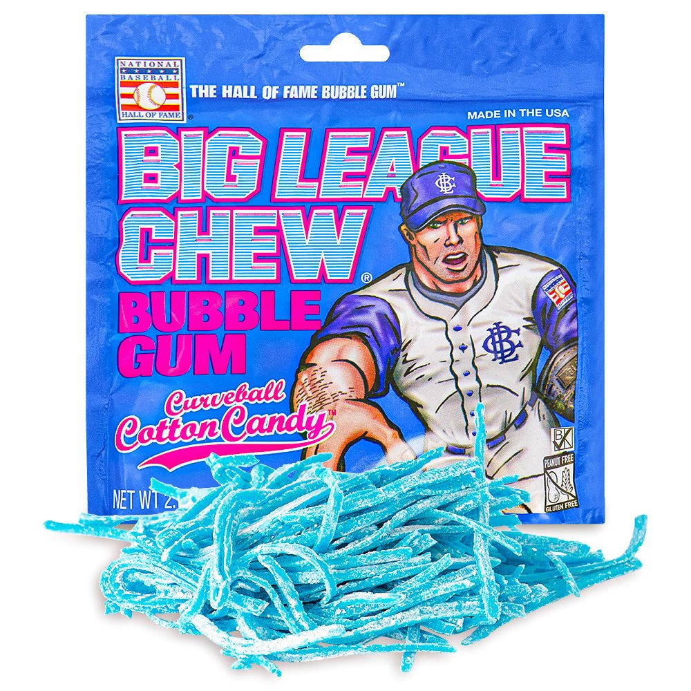 Big League Chew Bubble Gum - Curveball Cotton Candy - 60g 12 Pack