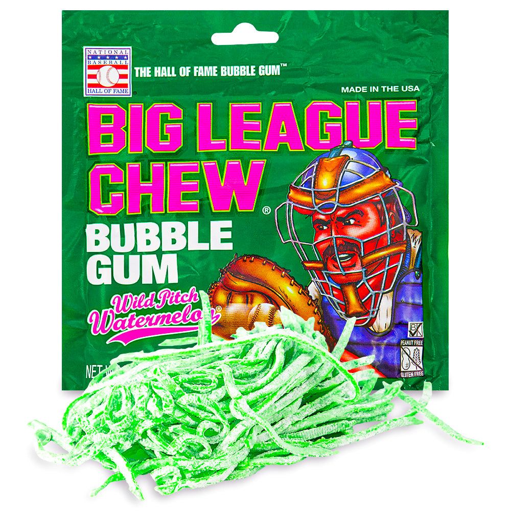 Big League Chew Bubble Gum - Wild Pitch Watermelon: 60g 12 Pack