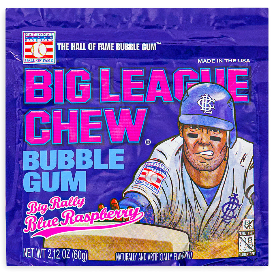 Big League Chew Bubble Gum-Big Rally Blue Raspberry - 12 Pack