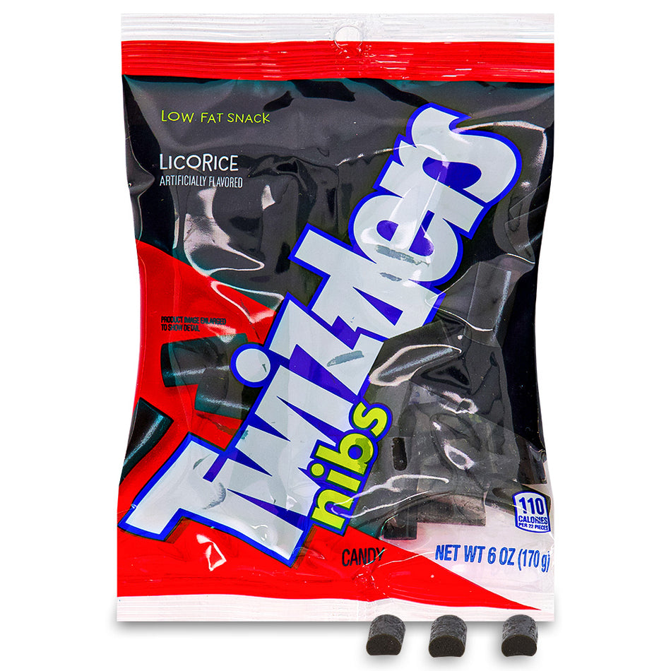 Twizzlers Nibs Black Licorice Candy 6oz - 12 Pack