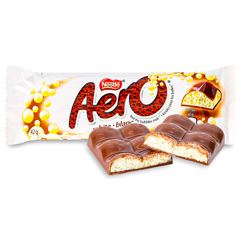 Aero Bubbly White Chocolate Bars 42g - 24 Pack - Canadian Chocolate Bars