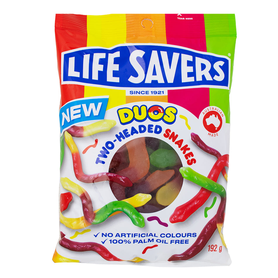 Lifesavers Duos Two-Headed Snakes (Aus) 192g - 12 Pack