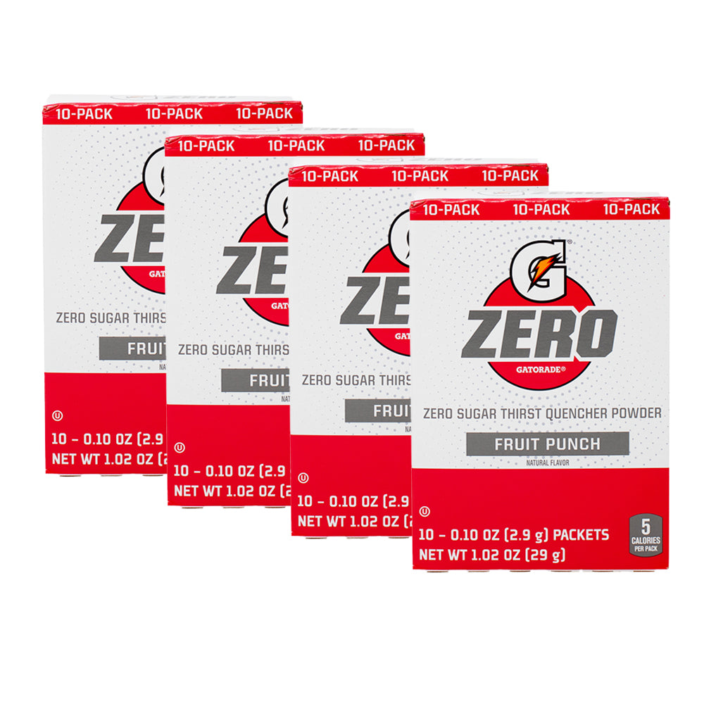 Gatorade Zero Sugar Powder Glacier Fruit Punch 10pk 29g - 4 Pack