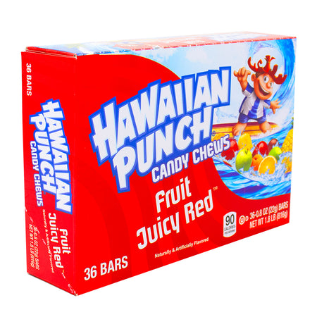 Hawaiian Punch Chew Bars Fruit Juicy Red .8oz - 36 Pack