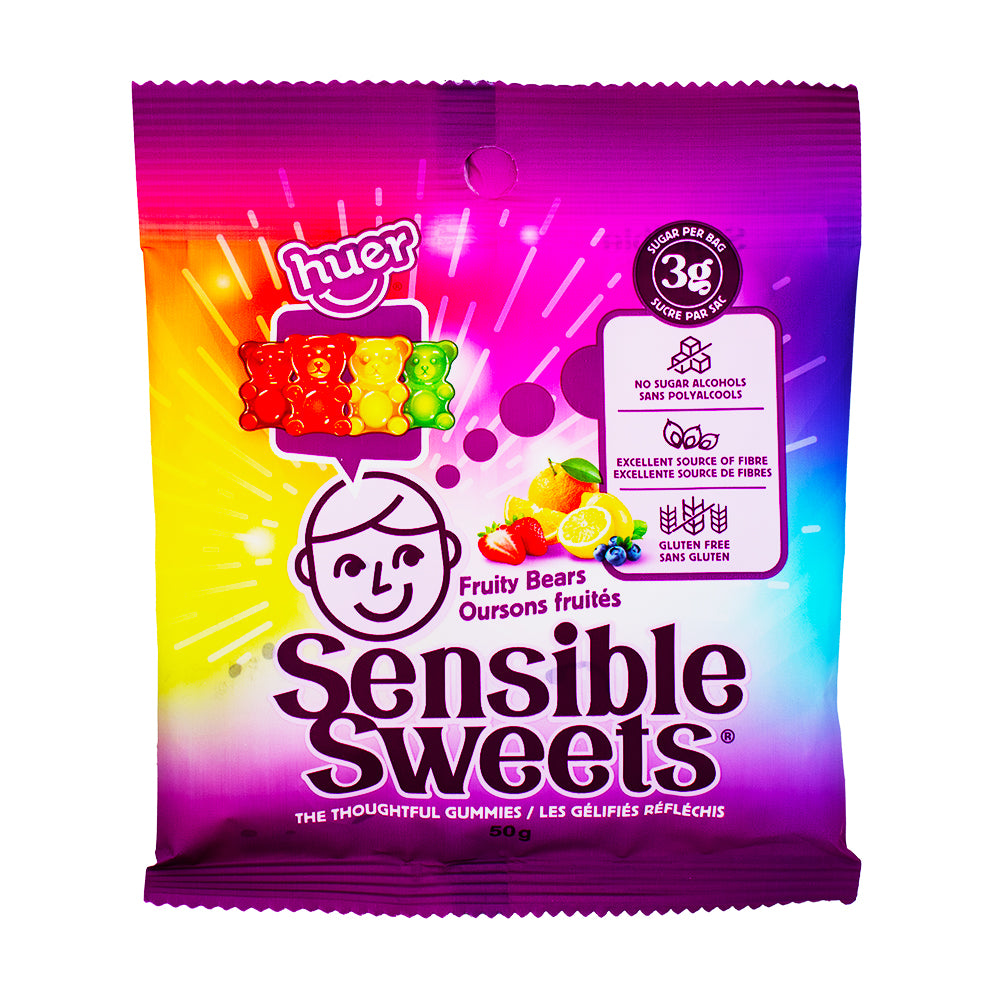 Huer Sensible Sweets Fruity Bears - Low Sugar 50g 12 Pack