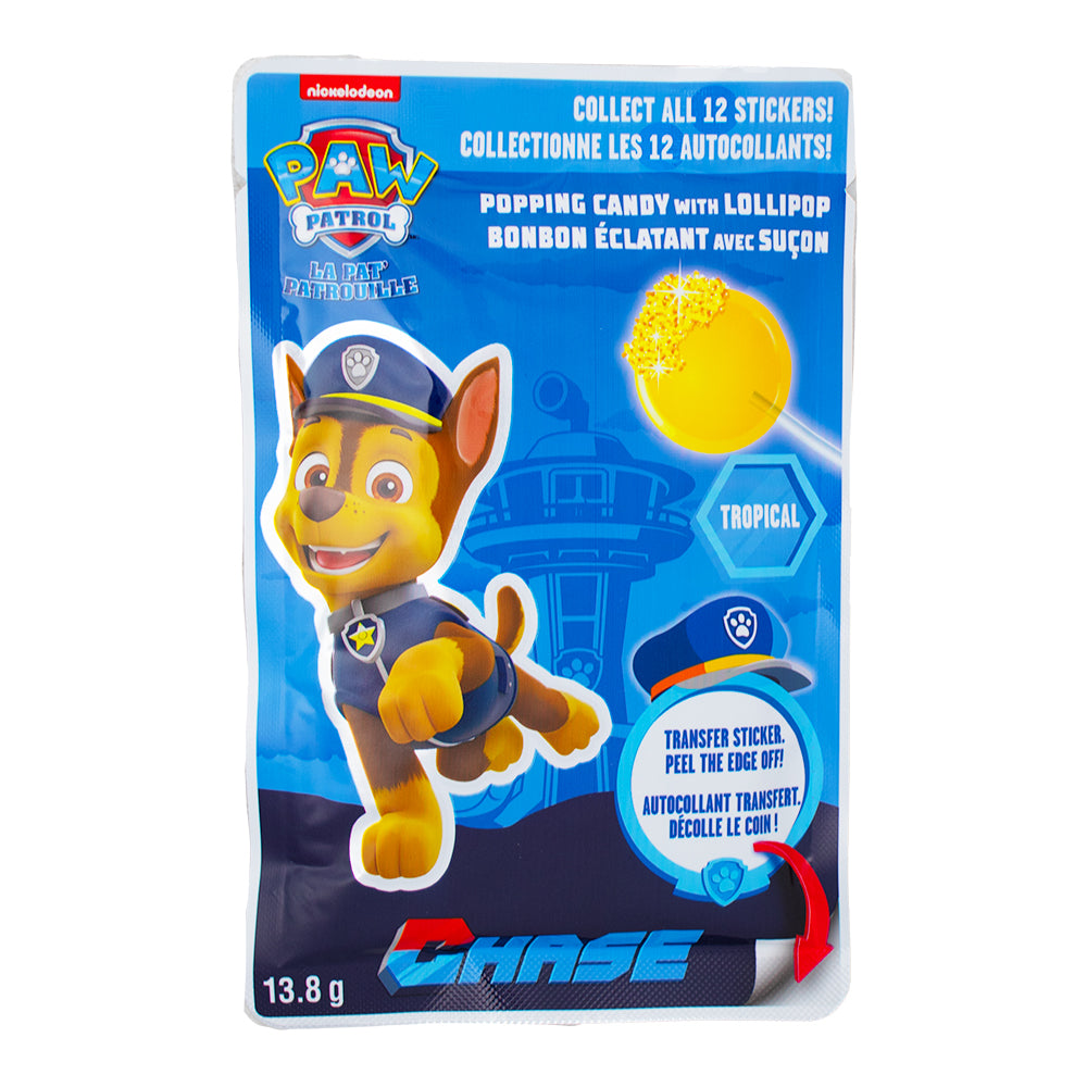 Paw Patrol Popping Candy with Lollipop Dipper 13.8g - 24 Pack