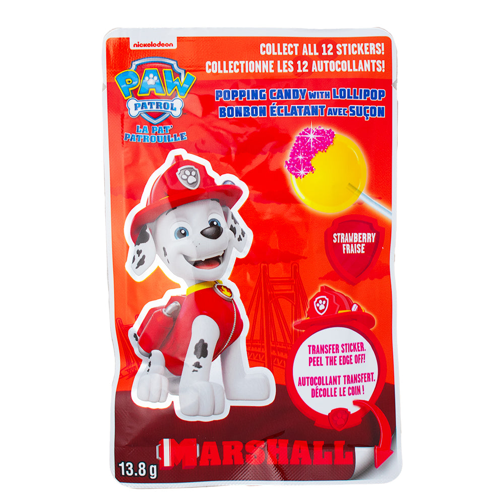 Paw Patrol Popping Candy with Lollipop Dipper 13.8g - 24 Pack