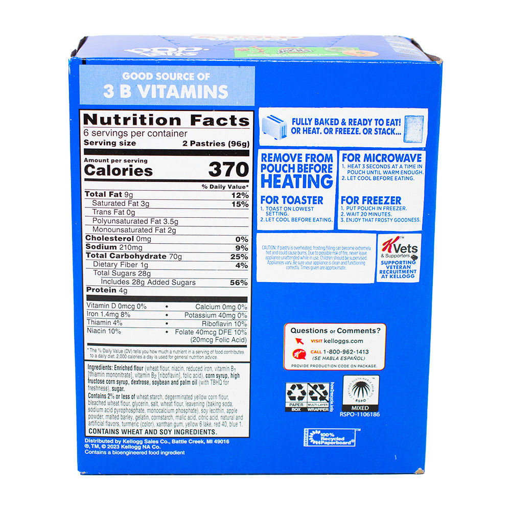 Pop-Tarts Frosted Apple Jacks 576g - 1 Pack  Nutrition Facts Ingredients