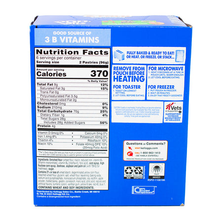 Pop-Tarts Frosted Apple Jacks 576g - 1 Pack  Nutrition Facts Ingredients