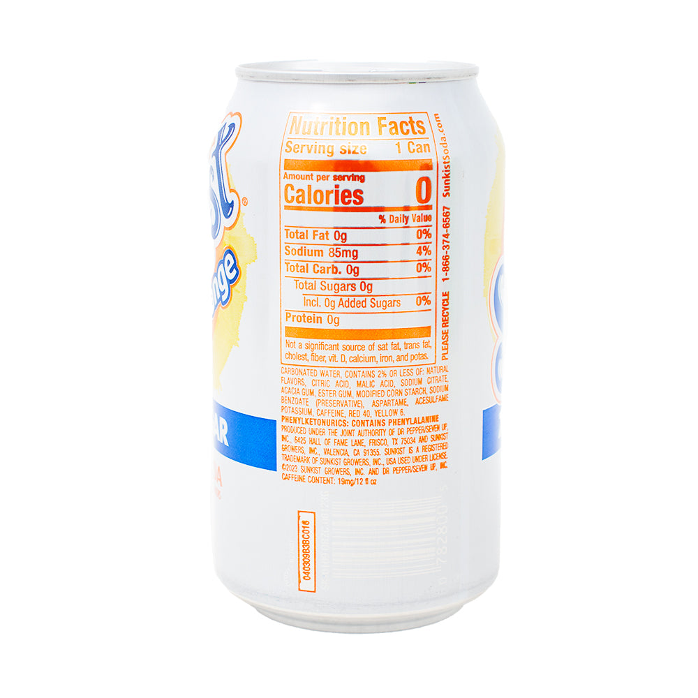 サンキスト たかる ゼロシュガー オレンジソーダ Sunkist Zero Sugar Orange Soda, 12 fl oz cans, 12