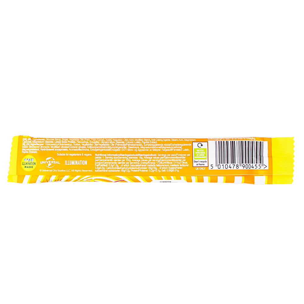 Swizzel's Minions Tropical Fizz Chew Bar (UK) 18g - 60 Pack   Nutrition Facts Ingredients