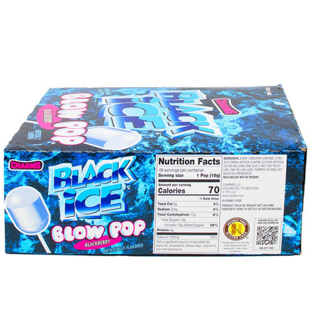 Charms Blow Pop - Black Ice Blackberry 48 Lollipops - Nutrition Facts - Ingredients