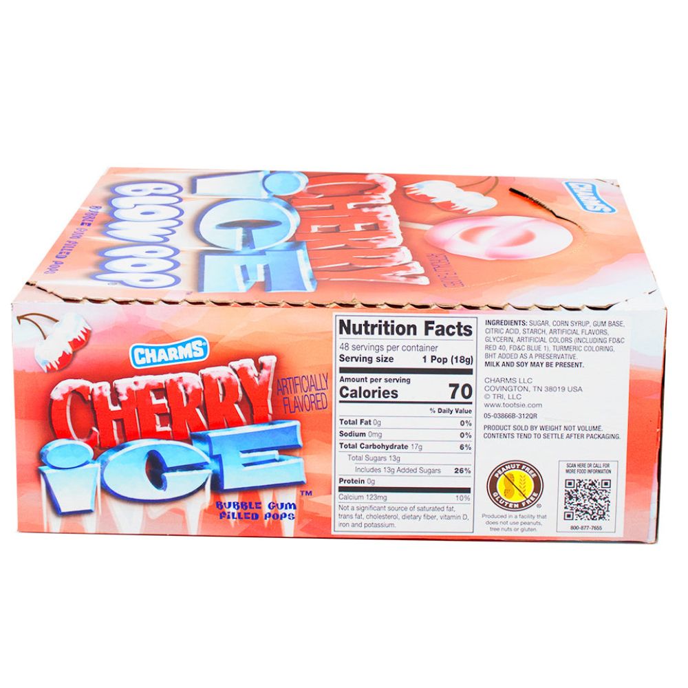 Charms Blow Pop - Cherry Ice 48 Lollipops - Nutrition Facts - Ingredients