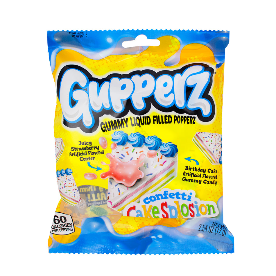 Gupperz Confetti Cake Splosion 2.54oz  - 12 Pack - Gummy Candy