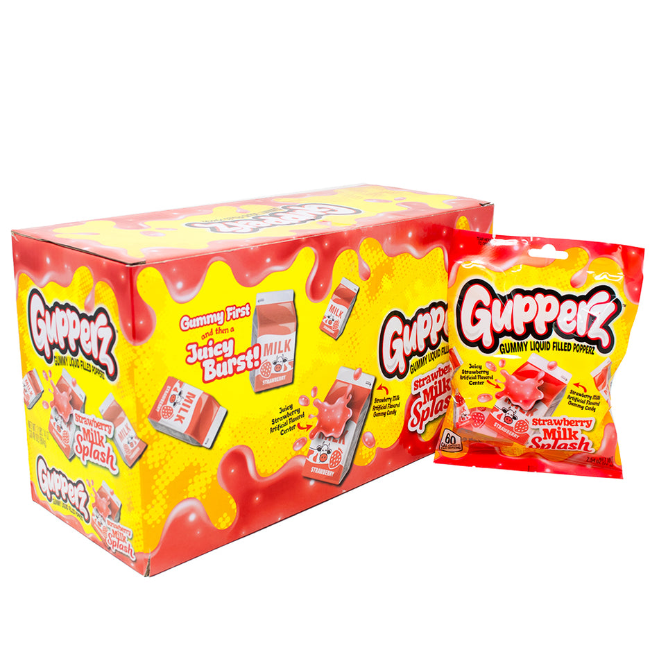 Gupperz Strawberry Milk Splash 2.54oz - 12 Pack