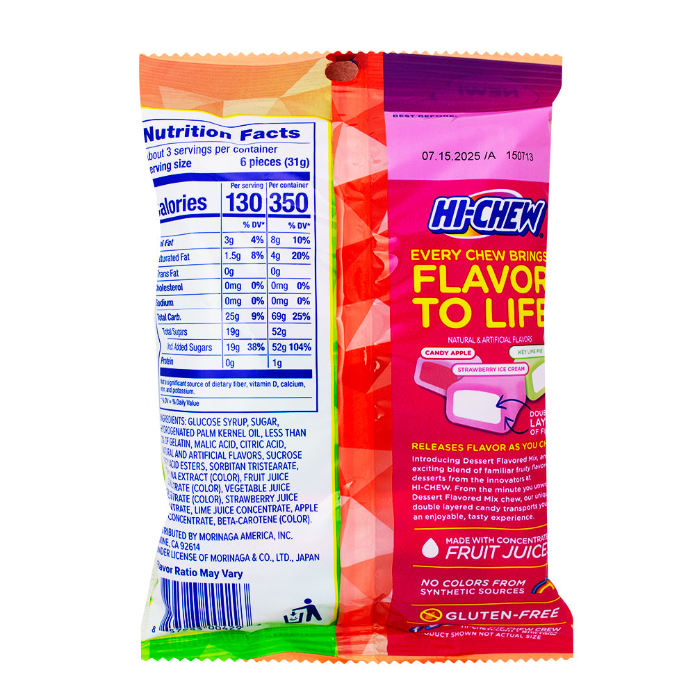 Hi-Chew Dessert Mix 85g - 6 Pack Nutrition Facts Ingredients