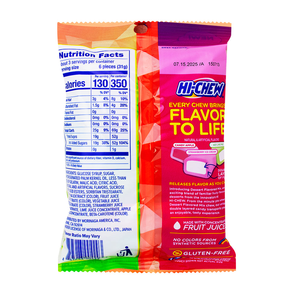 Hi-Chew Peg Bag Dessert 85g - 6 Pack Nutrition Facts Ingredients