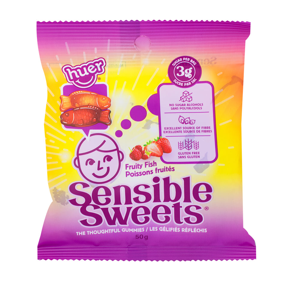 Huer Sensible Sweets Fruity Fish - Low Sugar 50g 12 Pack