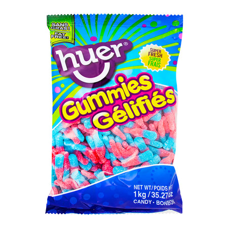 Huer Sour Bubble Gum Bottles Gummies - 1 kg 