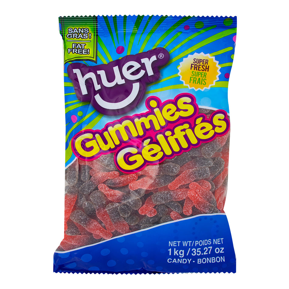 Huer Sour Cherry Cola Bottles Gummies - 1 kg - Bulk Candy - Gummy Candy