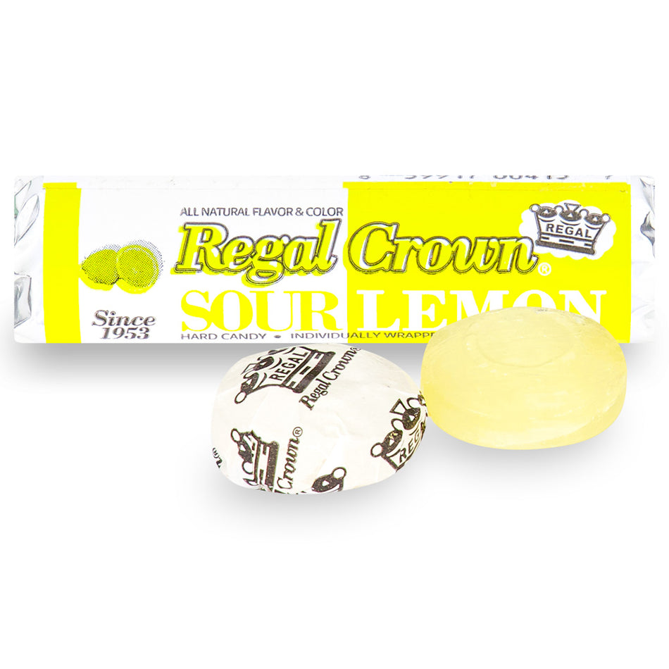 Regal Crown Sour Lemon Candy Rolls - 24 Pack