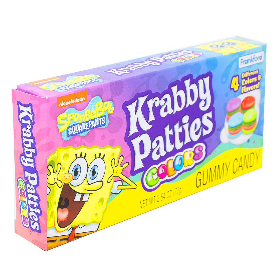 Sponge Bob Square Pants Gummy Krabby Patties Colors Candy 2.54 oz - 12 pack