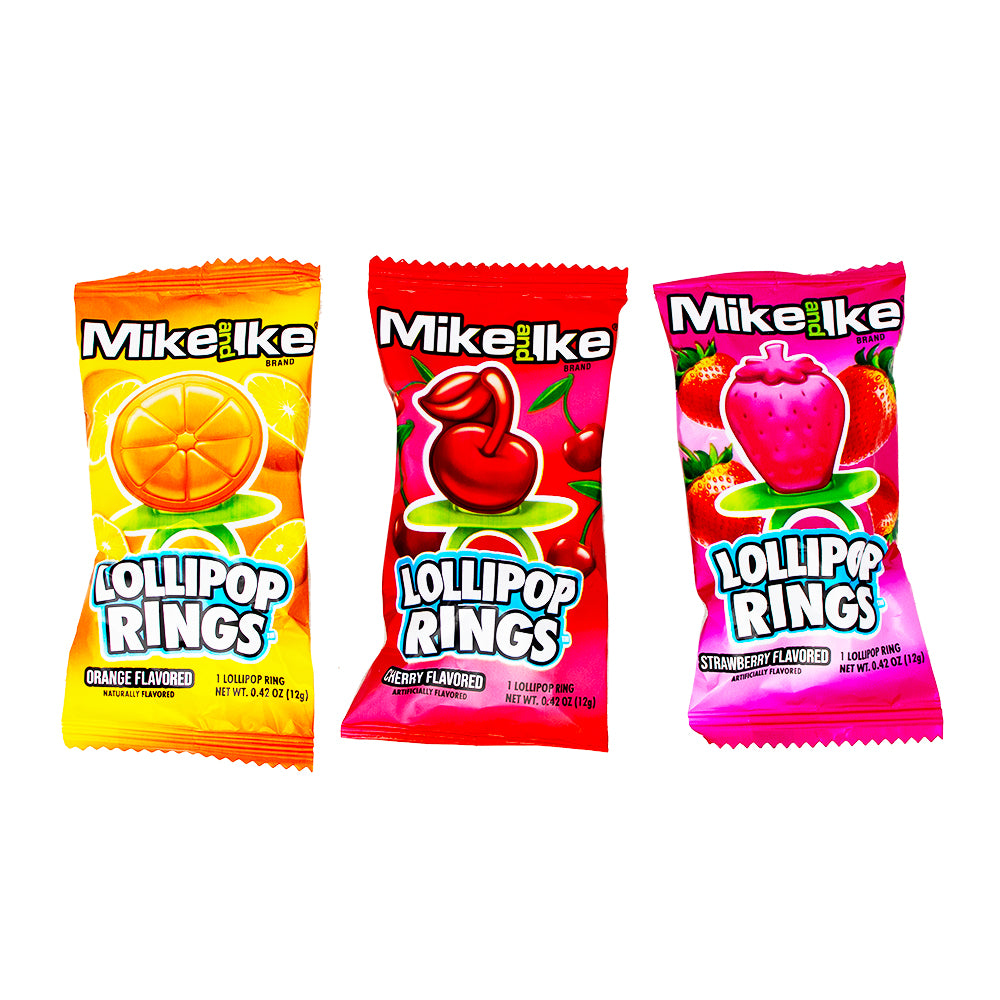 Mike and Ike Lollipop Rings 12g - 24 Pack