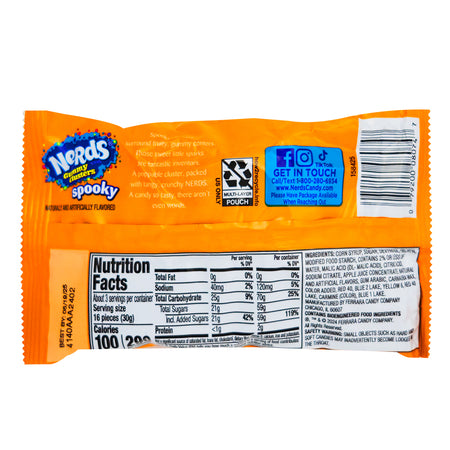 Nerds Spooky Clusters - 3oz - 12  Nutrition Facts Ingredients
Pack 