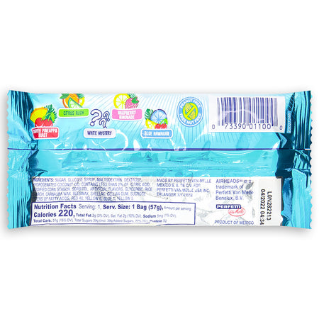 Airheads Bites Paradise Blends Candy 2oz - 18 Pack Nutrition Facts Ingredients