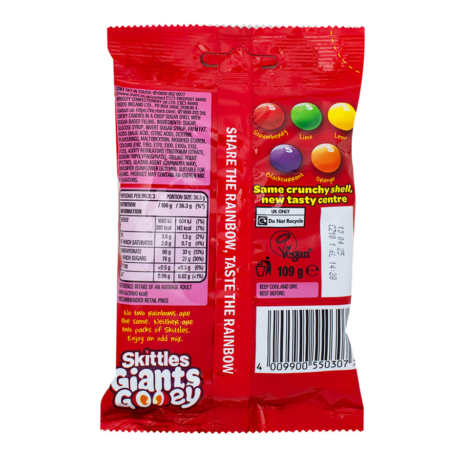 Skittles Giants Gooey Candy (UK) 109g - 12 Pack