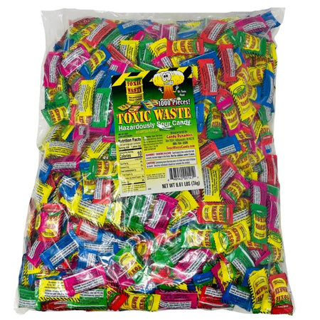 Toxic Waste Assorted Hazardously Sour Candy 1000 Pieces 3kg - 1 Pack