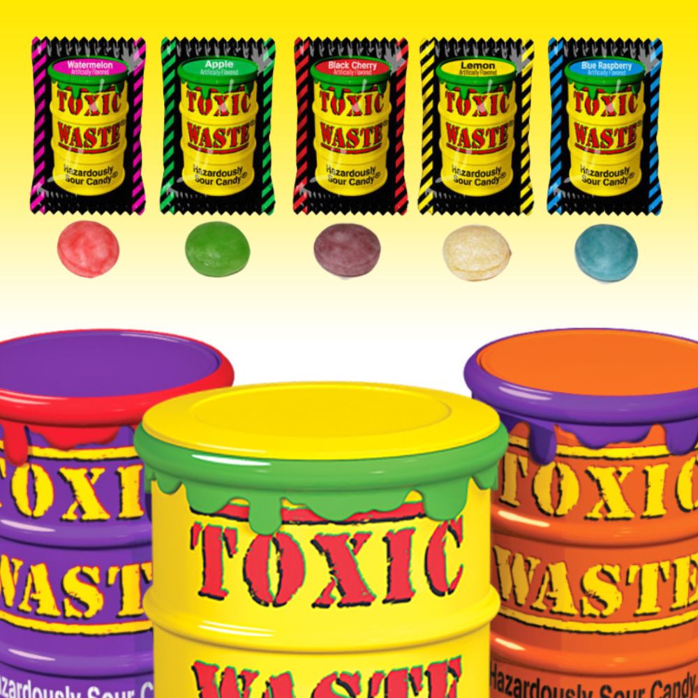 Toxic Waste Candy - Sour Candy Drums 1.7oz 12 Pack