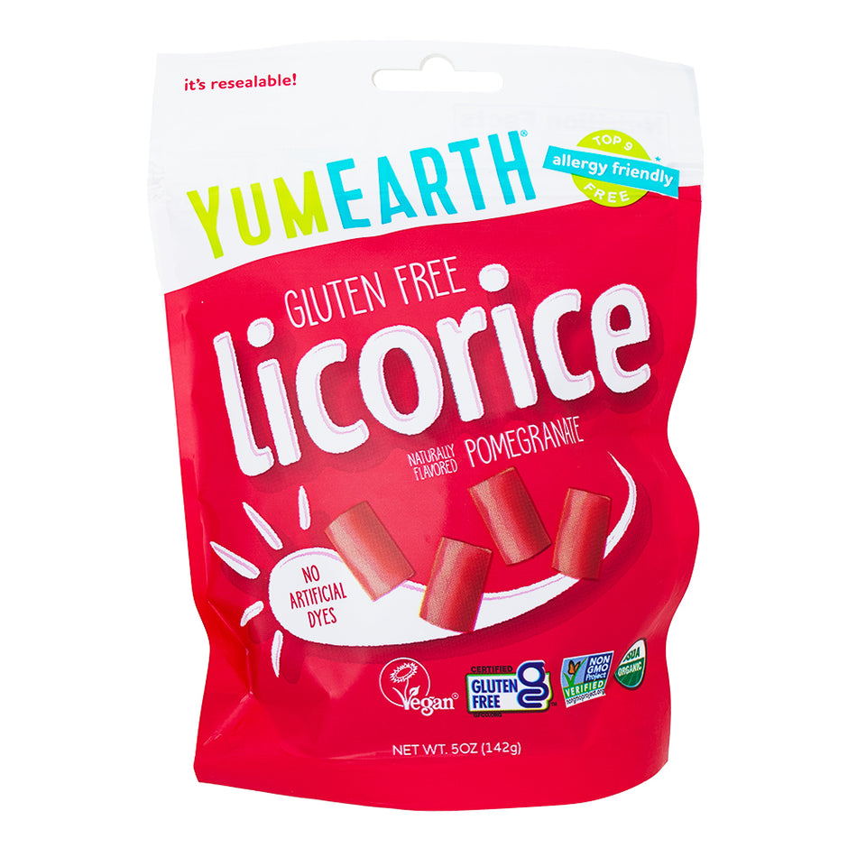 YumEarth Organic Pomegranate Licorice 5oz - 6 Pack - Licorice Candy